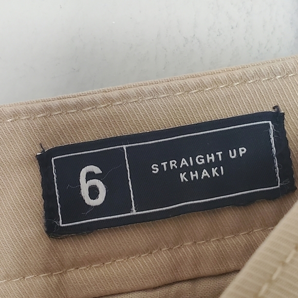 Gap Straight Up Khakis Tan Straight Tapered Leg High Rise Stretch Cropped Size 6 - Picture 7 of 11